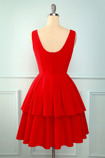 Vestido em camadas vermelho